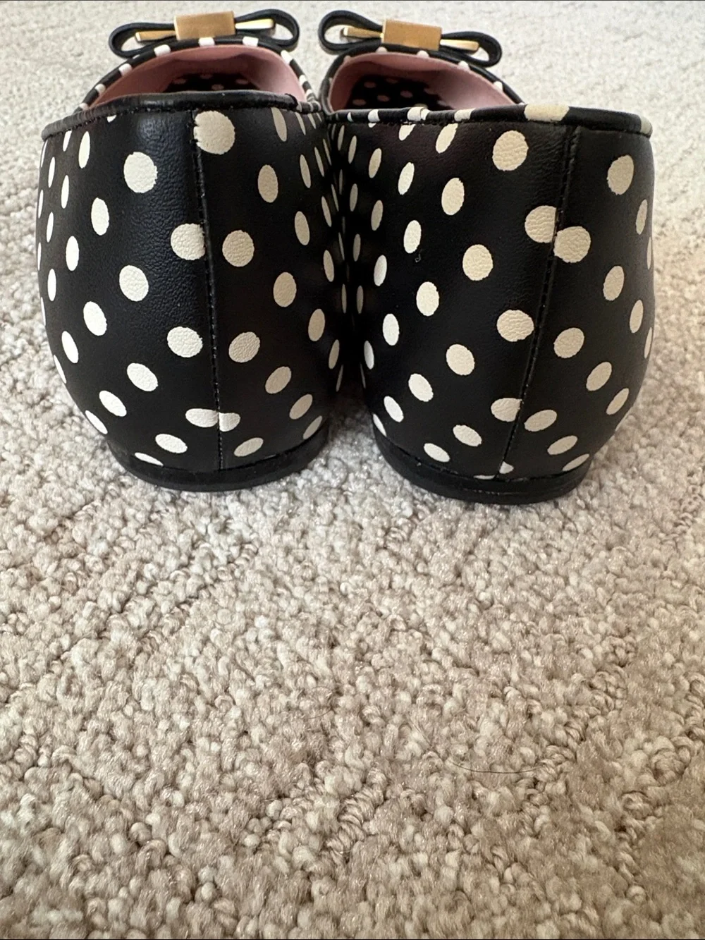 kate spade Black and White Polka Dot Bow Ballet Flats